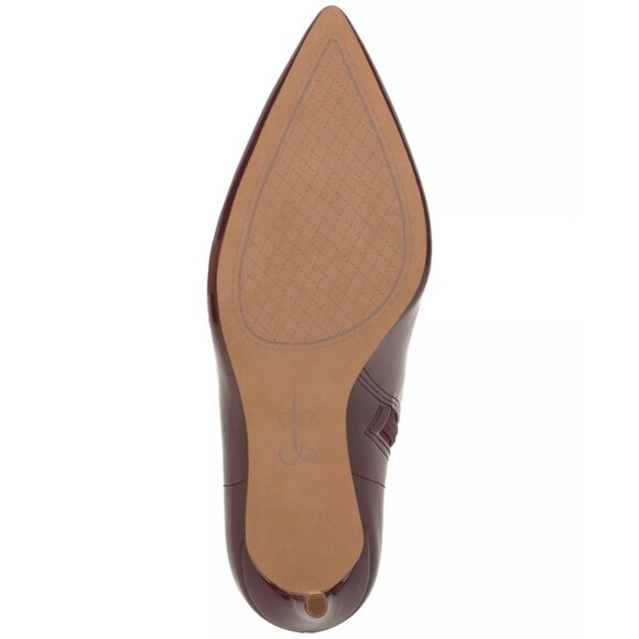 99$ Jessica Simpson Semaja Pointed-Toe Patent Dress Bootie Size 8 Berrylious Red - Picture 5 of 5